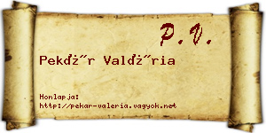 Pekár Valéria névjegykártya
