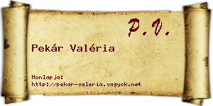 Pekár Valéria névjegykártya