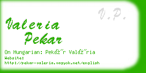 valeria pekar business card